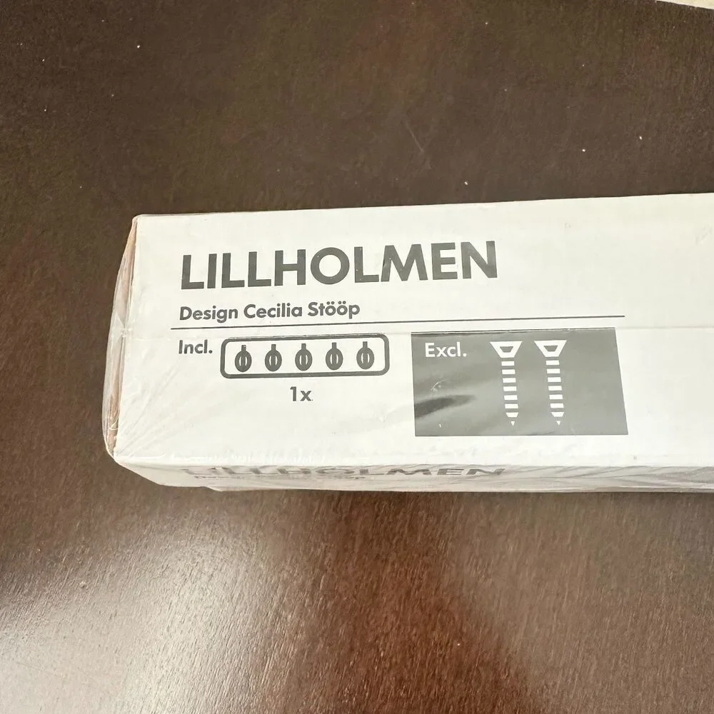 NEW Ikea Lillholmen 5 Hook Rack Brushed Nickel 200.741.70 Sealed with Box